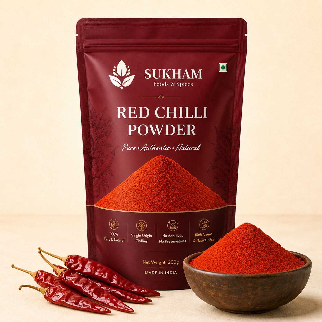 Sukham Red Chilli Powder pack